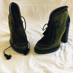 ETRO high heel lace up moccasins